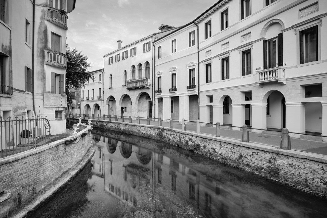 Treviso, Italy. Cityscape of the historic center of Treviso, Italy at sunrise 2000pc PuzzleBlack and White