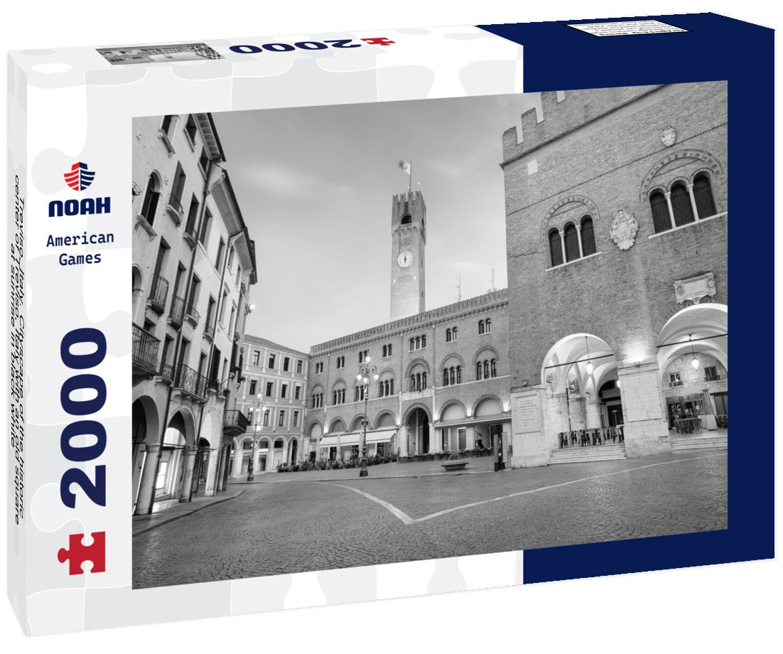 Treviso, Italy. Cityscape of the historic center of Treviso, Italy with an old square at sunrise 2000pc PuzzleBlack and White