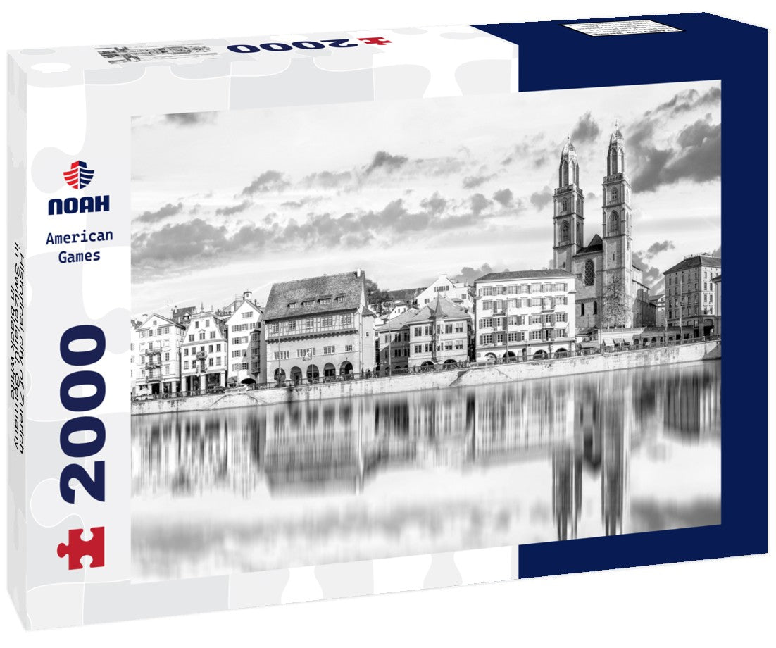 Historical city of Zuerich in Switzerland, Germany 2000pc PuzzleBlack and White