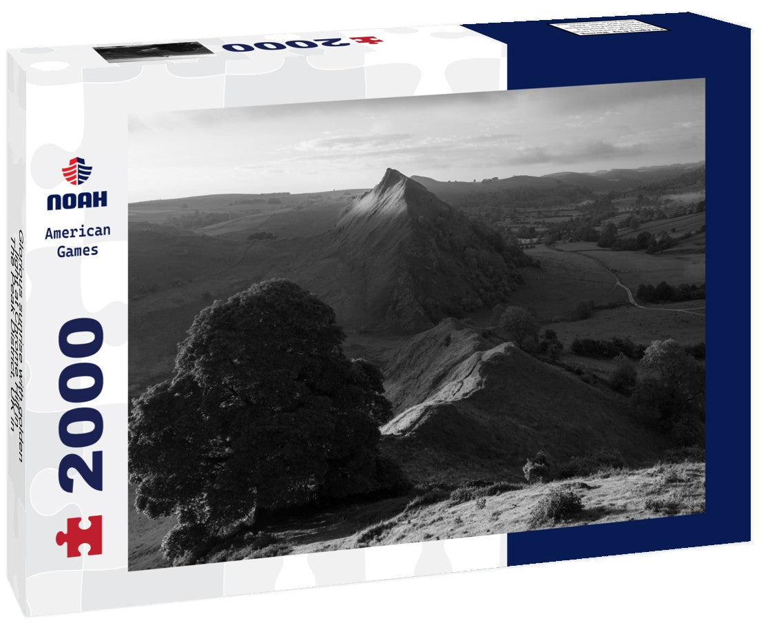 Glorious sunrise with golden light at Chrome Hill in The Peak District, UK 2000pc PuzzleBlack and White