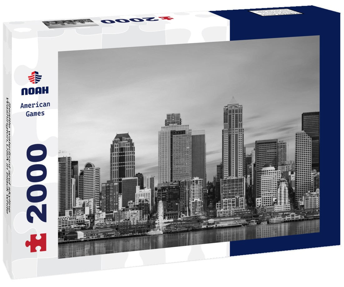 Seattle waterfront and skyline, Washington,USA 2000pc PuzzleBlack and White