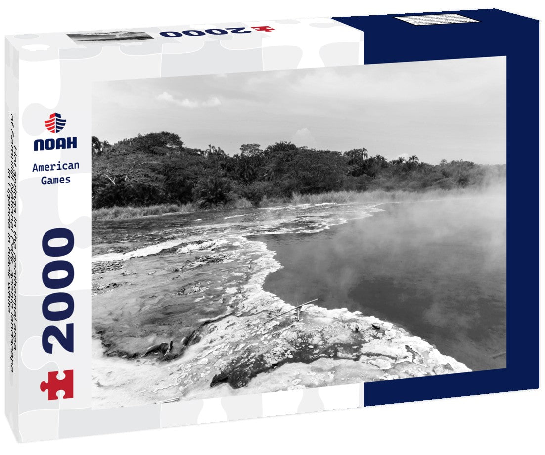 Hot springs in the geothermal area of Semuliki National Park, scenic landscape in Uganda 2000pc PuzzleBlack and White