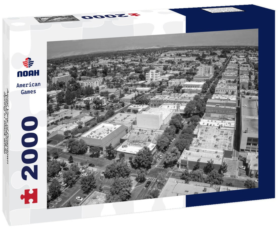 Aerial View of Downtown Visalia, California in Spring 2000pc PuzzleBlack and White