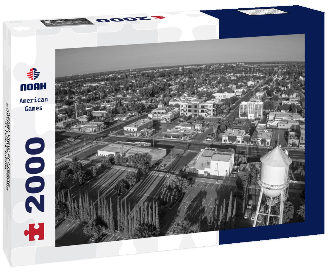 Aerial View of Fresno Suburb Clovis, California 2000pc PuzzleBlack and White