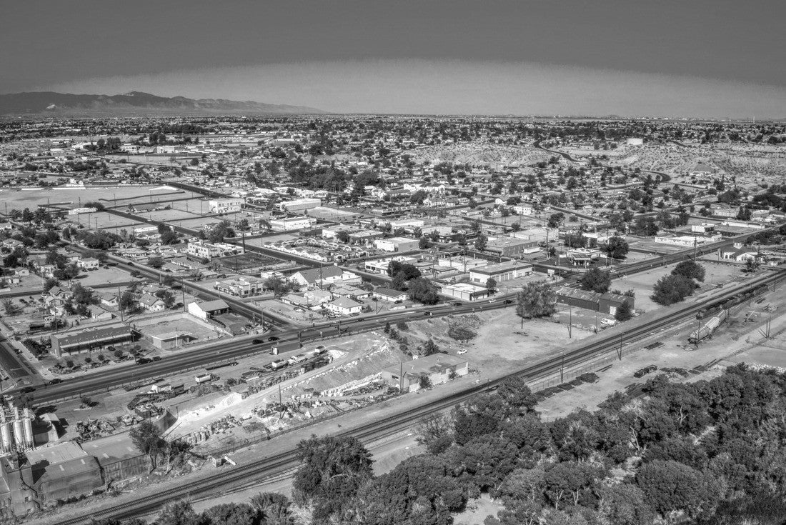 Aerial View of Victorville, California along Historic Route 66 2000pc PuzzleBlack and White