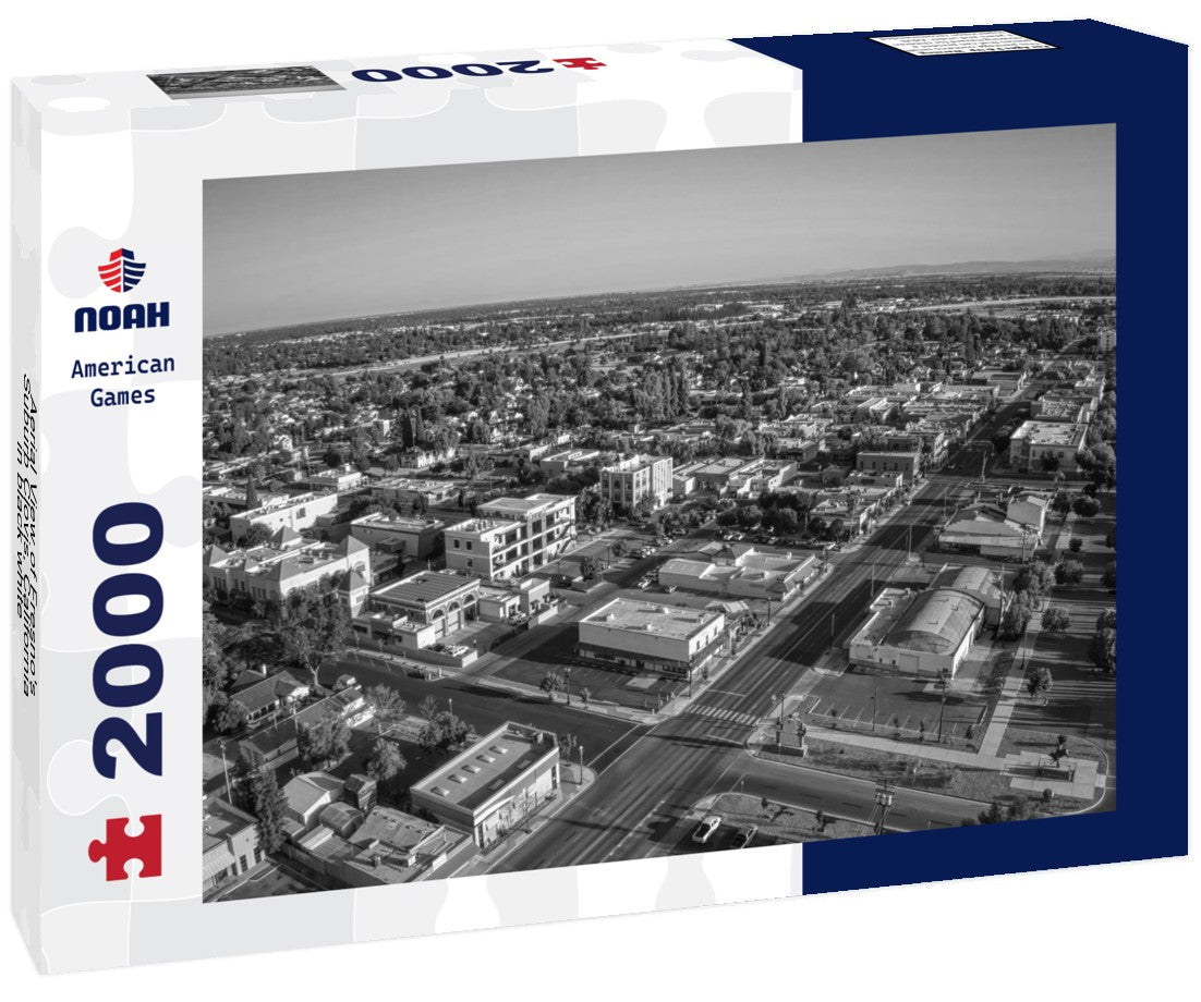 Aerial View of Fresno's Suburb Clovis, California 2000pc PuzzleBlack and White