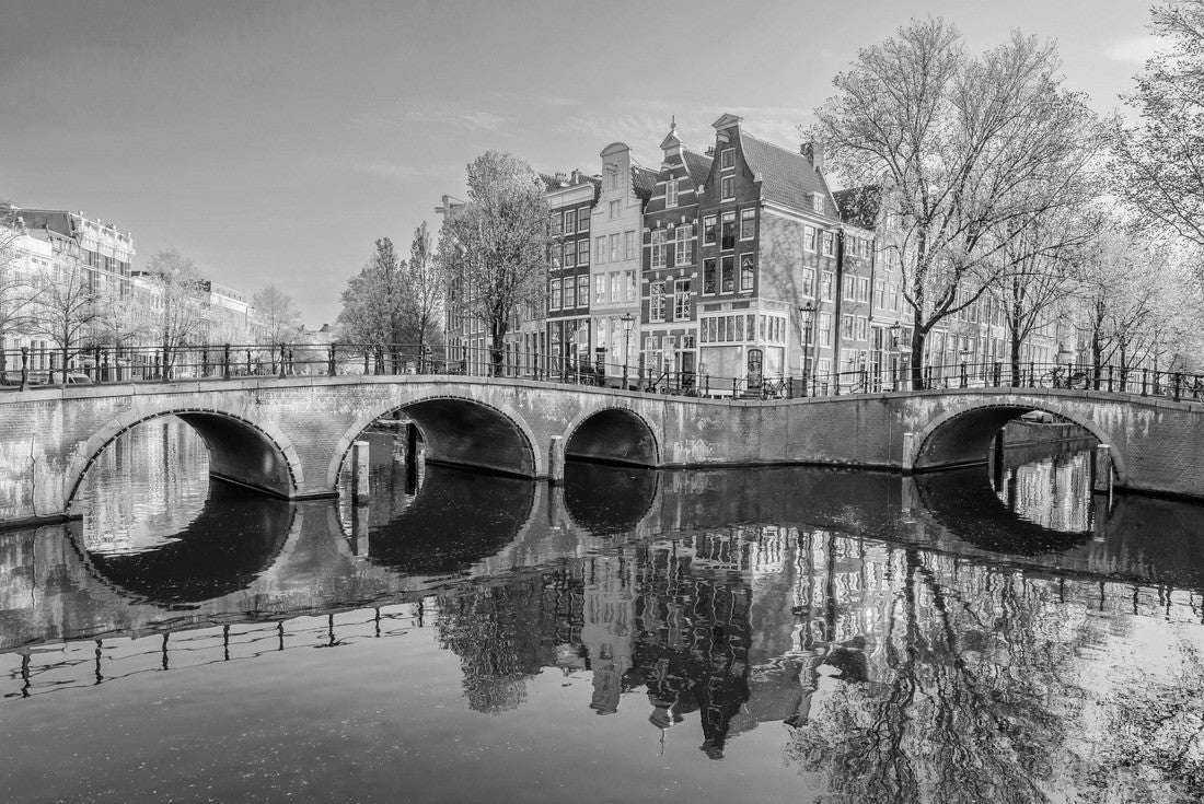 Amsterdam, the Netherlands. The Emperor's Canal Keizersgracht and morning bridges 2000pc PuzzleBlack and White