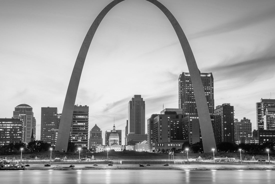 St. Louis, Missouri, USA downtown cityscape on the river at dusk 2000pc PuzzleBlack and White