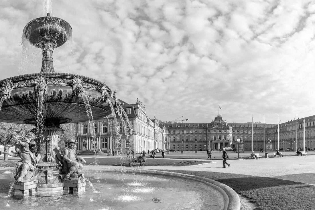 Stuttgart, Schlossplatz, Germany. 2000pc PuzzleBlack and White