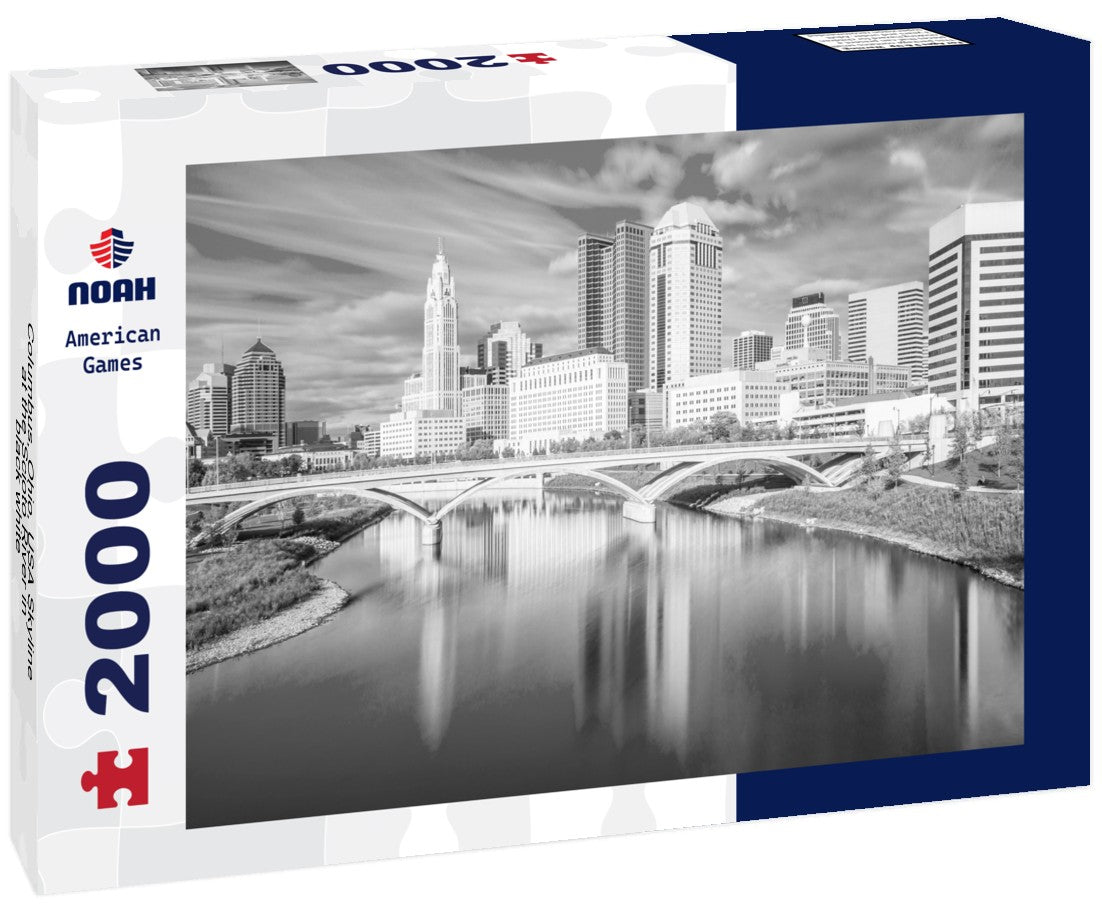 Columbus, Ohio, USA Skyline at the Scioto River 2000pc PuzzleBlack and White