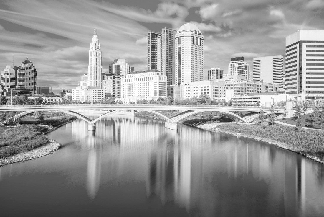 Columbus, Ohio, USA Skyline at the Scioto River 2000pc PuzzleBlack and White