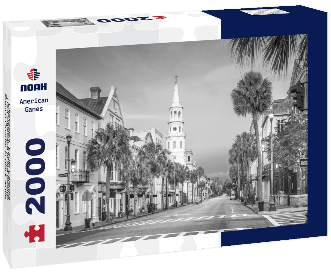 Charleston, South Carolina, USA cityscape in the historic French Quarter 2000pc PuzzleBlack and White