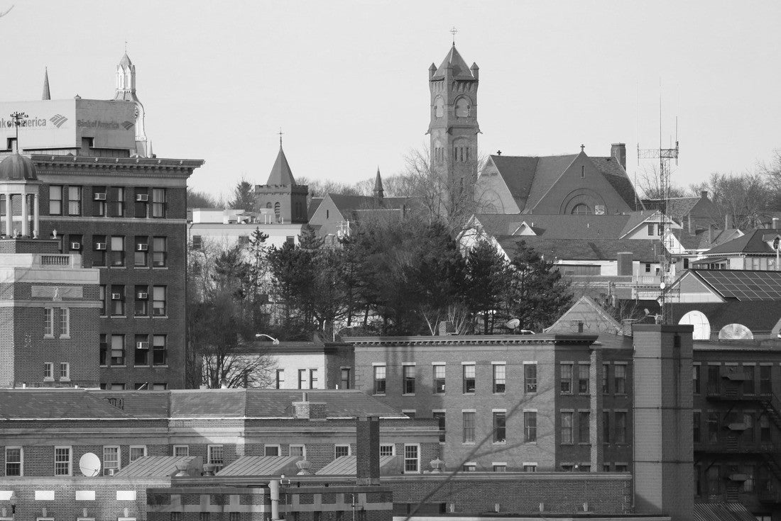 Haverhill MA - A view of the city from across the Merrimack River 2000pc PuzzleBlack and White