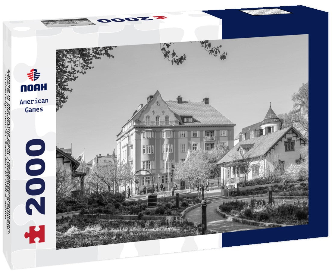 Spring in the idyllic park Tradgardsforeningen. This is a historic park in Linkoping, a famous university town in Sweden 2000pc PuzzleBlack and White
