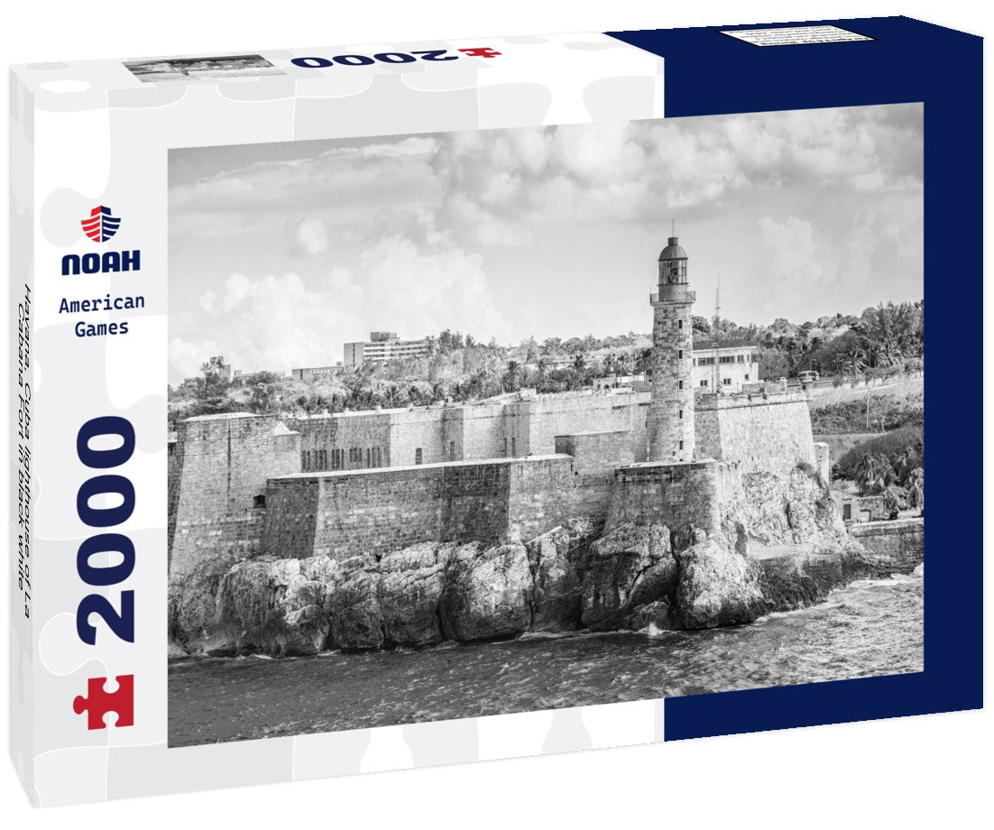 Havana, Cuba lighthouse of La Cabana Fort 2000pc PuzzleBlack and White