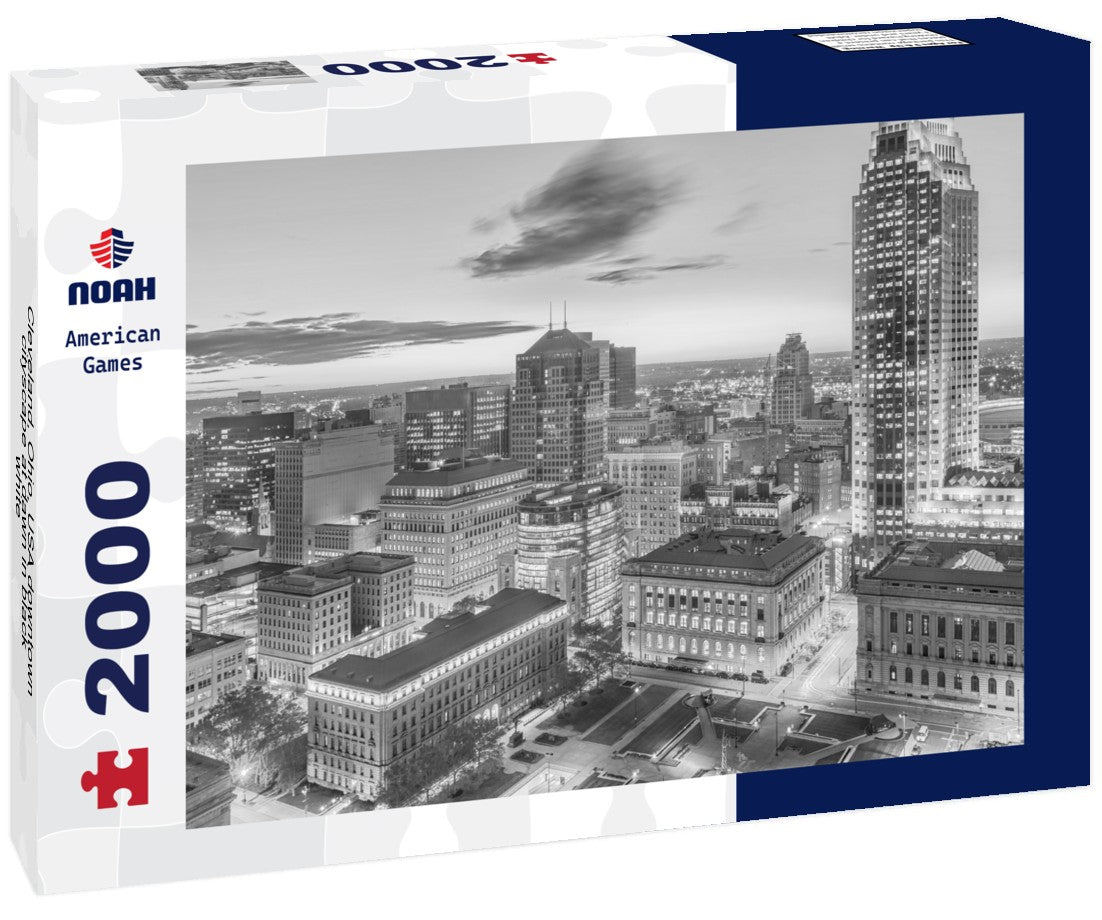 Cleveland, Ohio, USA downtown cityscape at dawn 2000pc PuzzleBlack and White