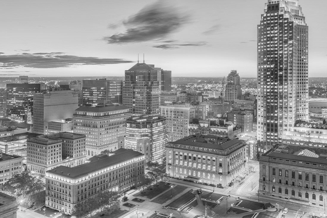 Cleveland, Ohio, USA downtown cityscape at dawn 2000pc PuzzleBlack and White