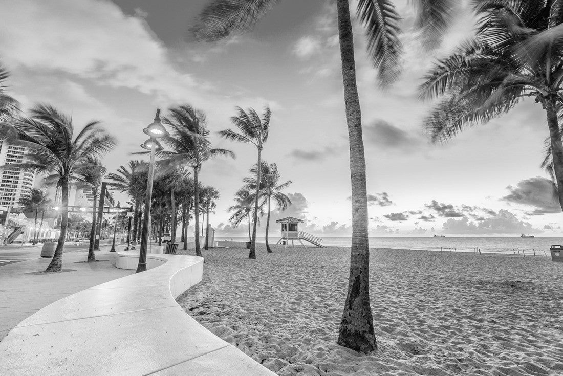 Ft. Lauderdale Beach, Florida, USA at Las Olas Blvd 2000pc PuzzleBlack and White