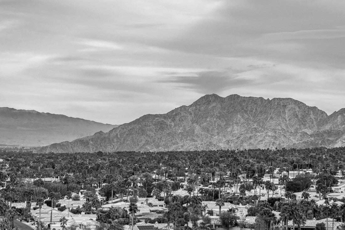 Aerial view of residential area in Palm Desert, California 2000pc PuzzleBlack and White