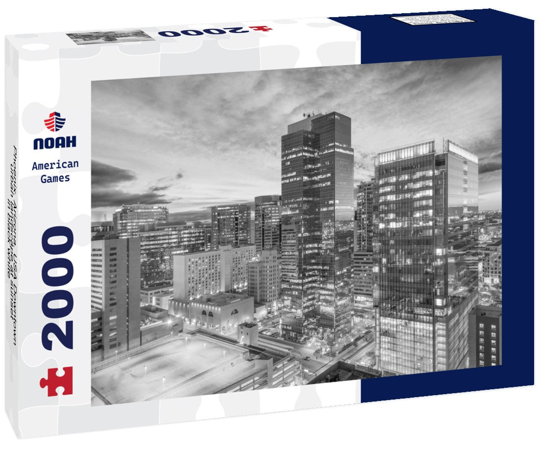 Phoenix, Arizona, USA Downtown urban landscape at sunset 2000pc PuzzleBlack and White