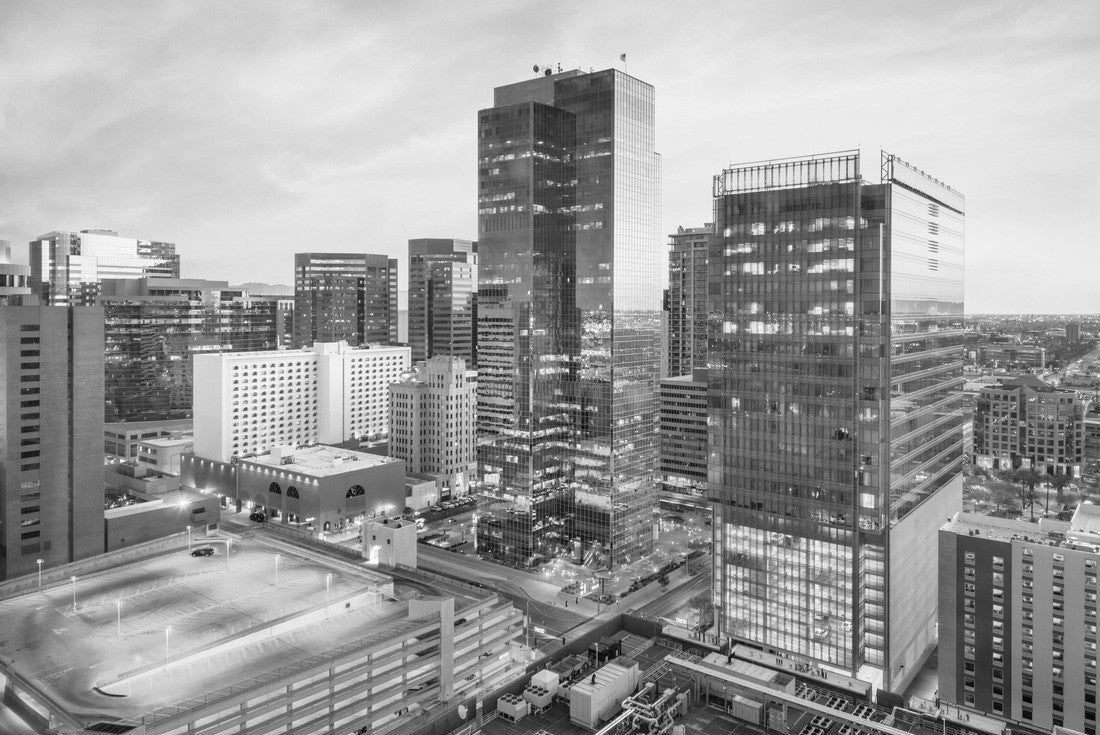 Phoenix, Arizona, USA Downtown cityscape at sunset 2000pc PuzzleBlack and White