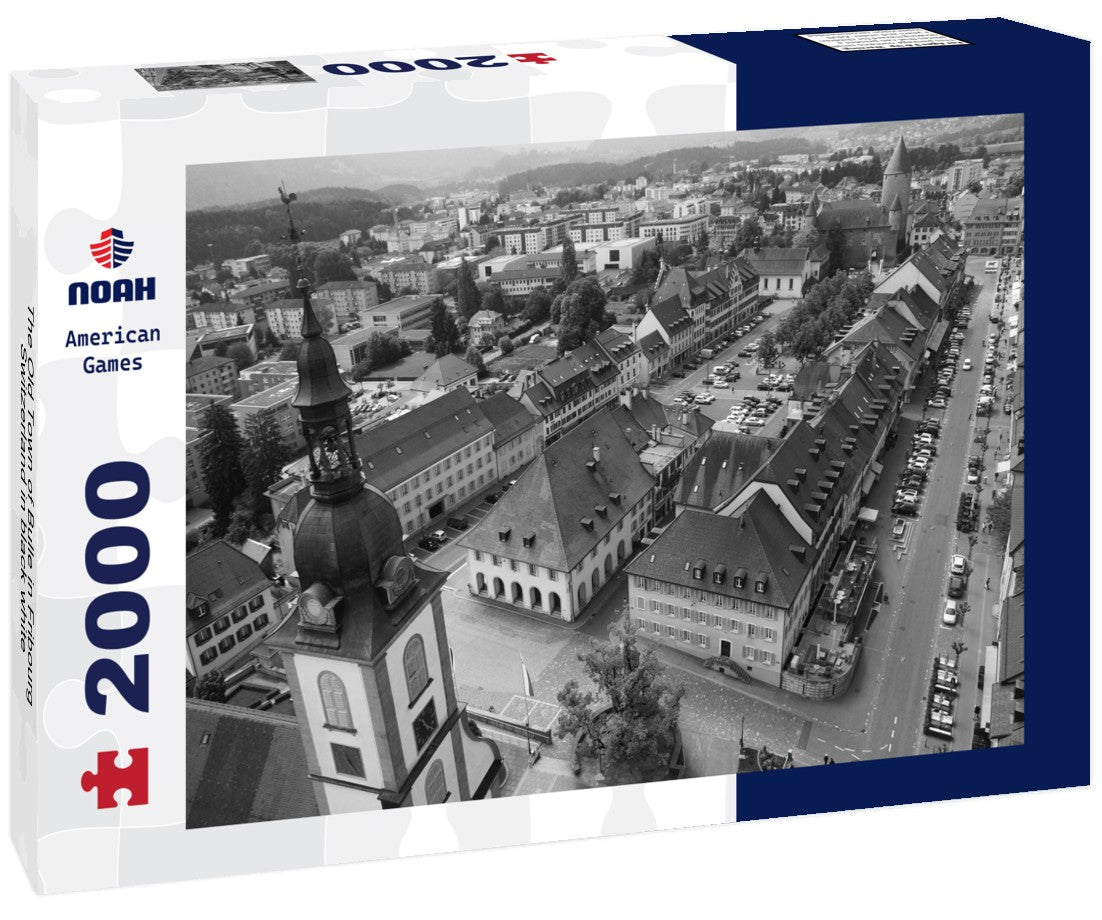 The Old Town of Bulle in Fribourg, Switzerland 2000pc PuzzleBlack and White