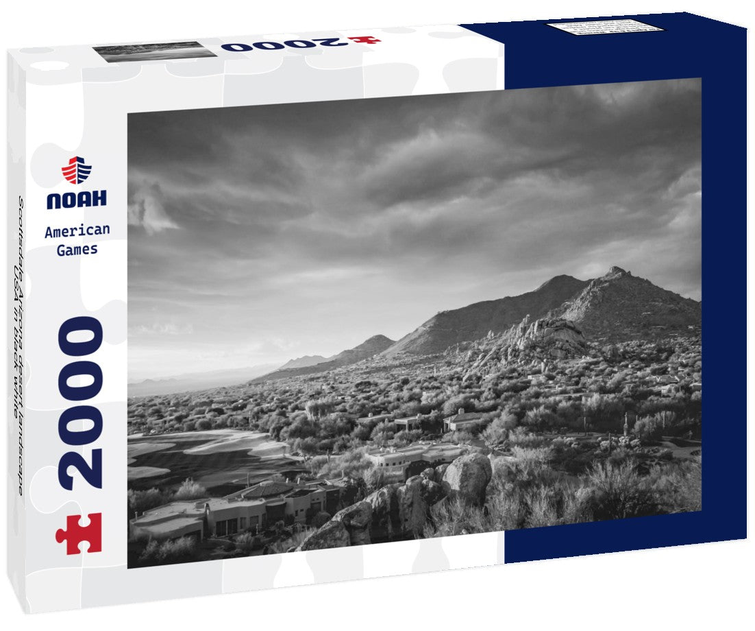 Scottsdale Arizona desert landscape, USA 2000pc PuzzleBlack and White