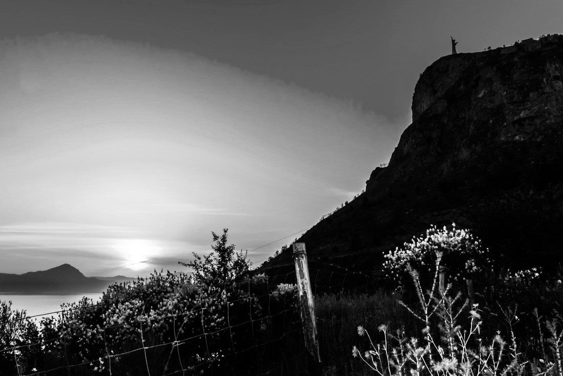 A wonderful sunset on in the bay of Maratea with a view of the mountain San Biagio in June 2000pc PuzzleBlack and White