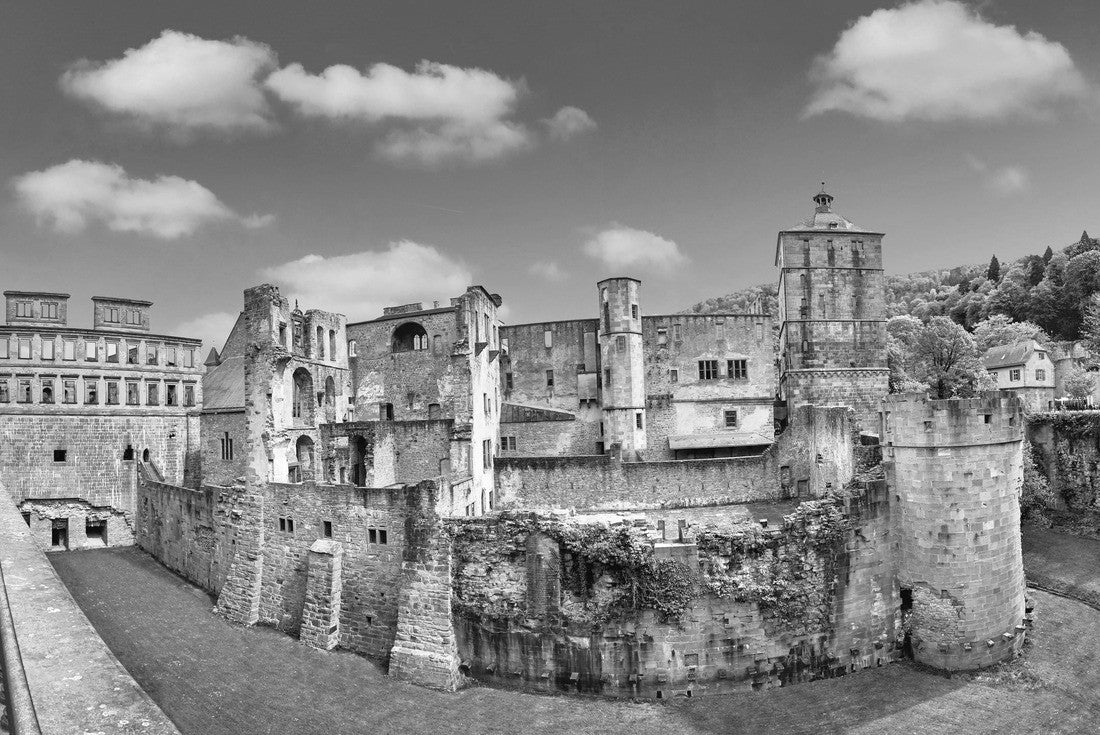 Ruins of Heidelberg Castle in spring - Heidelberg, Germany 2000pc PuzzleBlack and White