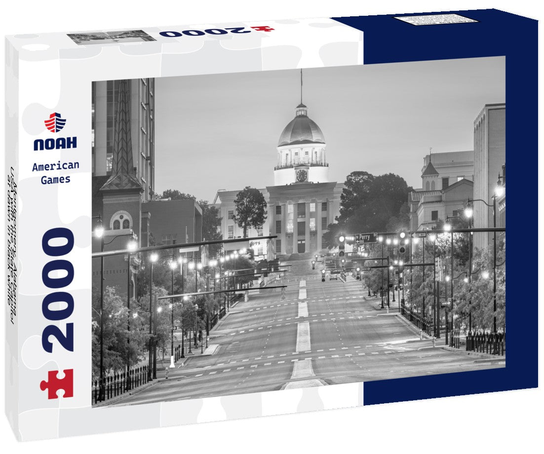 Montgomery, Alabama, USA with the State Capitol at dawn 2000pc PuzzleBlack and White