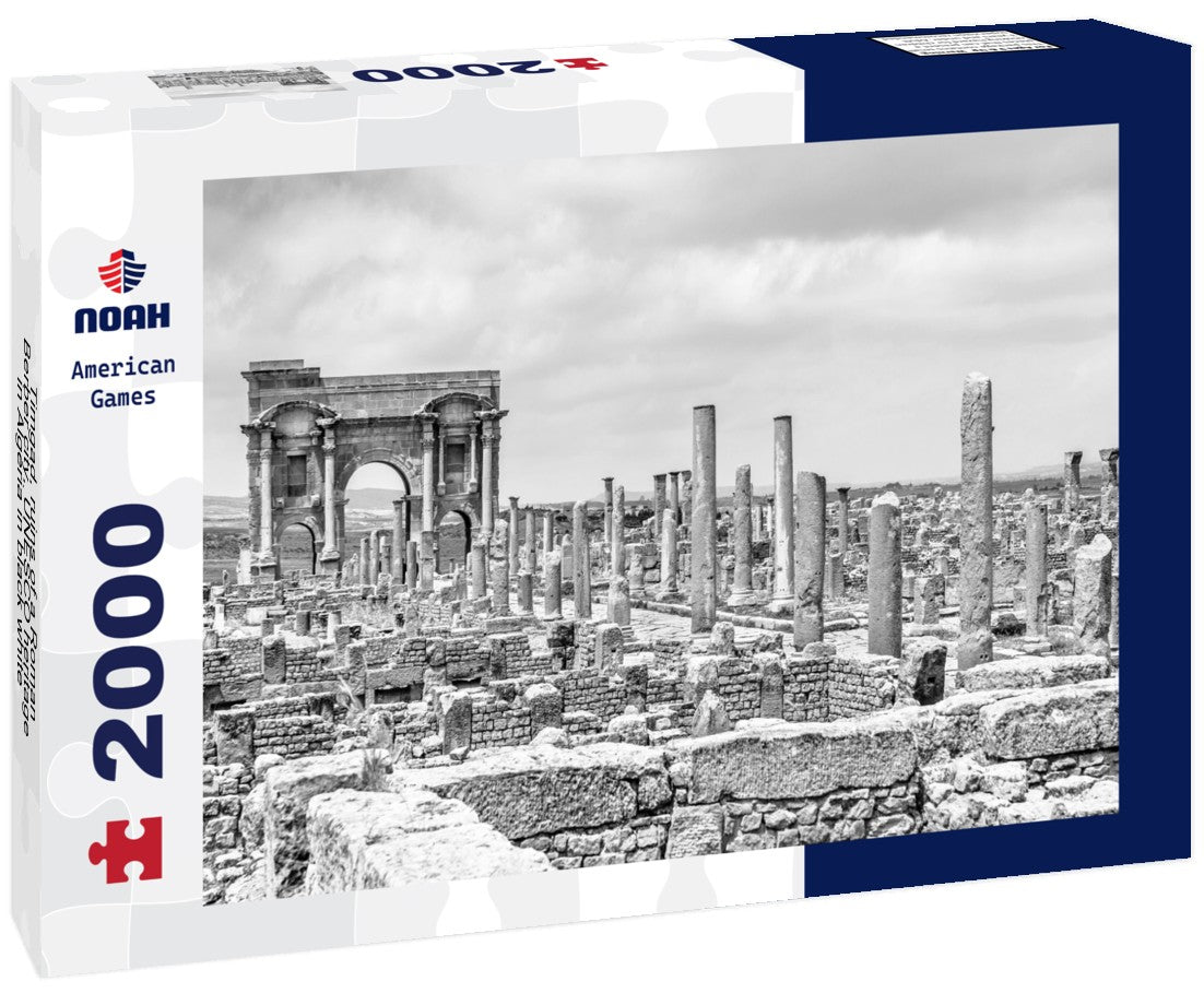 Timgad, ruins of a Roman-Berber city, UNESCO heritage in Algeria 2000pc PuzzleBlack and White