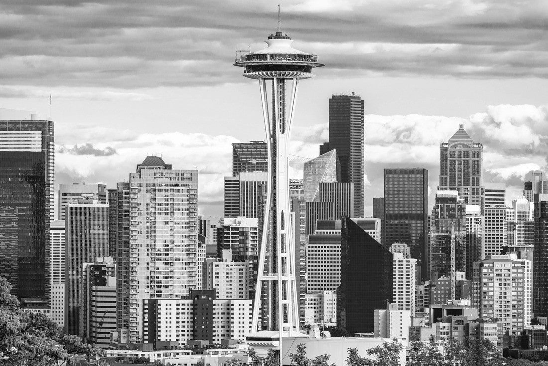 Seattle, Washington, USA downtown skyline 2000pc PuzzleBlack and White