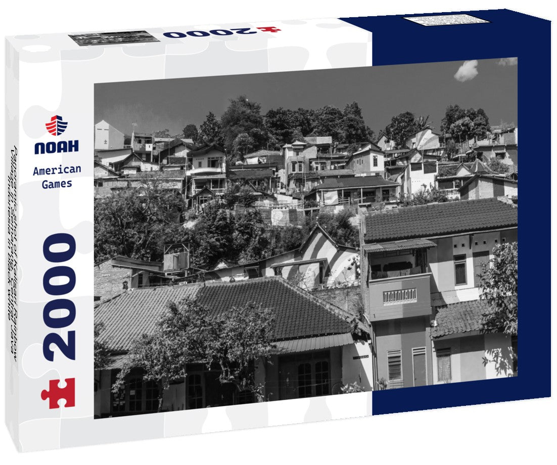 Noah Jigsaw Puzzle Panoramic shot of Kalisari Rainbow Village in Semarang, Central Java, Indonesia in black white 2000 pieces