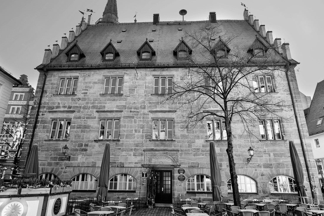city hall in the old town of Ansbach, Bavaria, Germany 2000pc PuzzleBlack and White