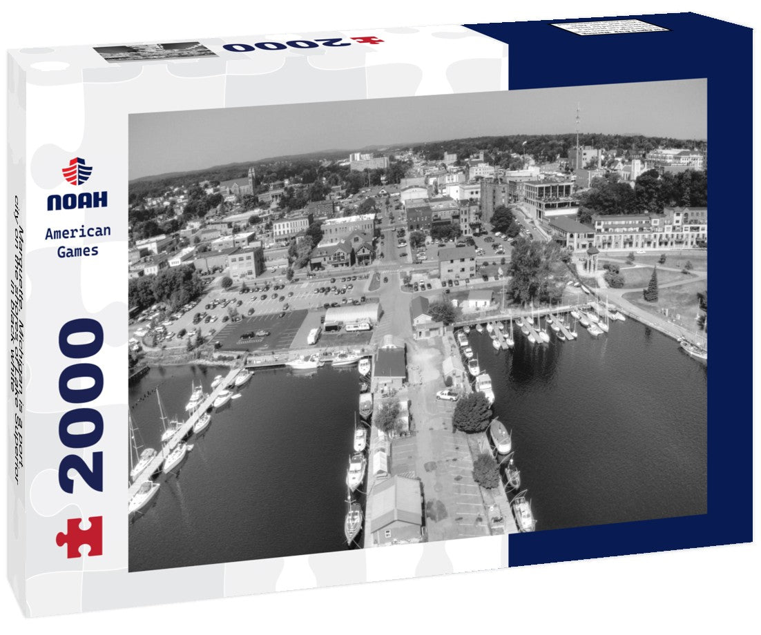 Marquette, Michigan is a port city on the shores of Lake Superior 2000pc PuzzleBlack and White
