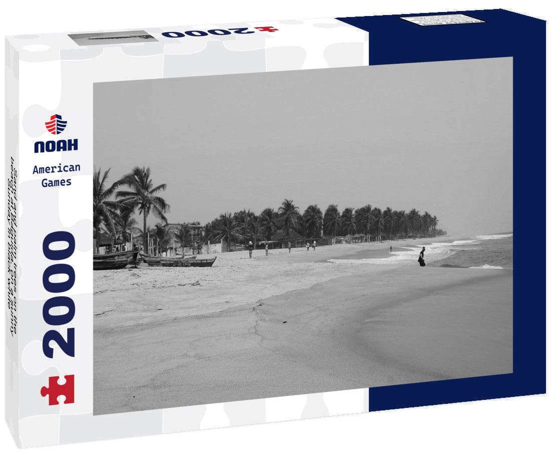 Sand and palm trees on the beach at Baguida, on a sunny Sunday 2000pc PuzzleBlack and White