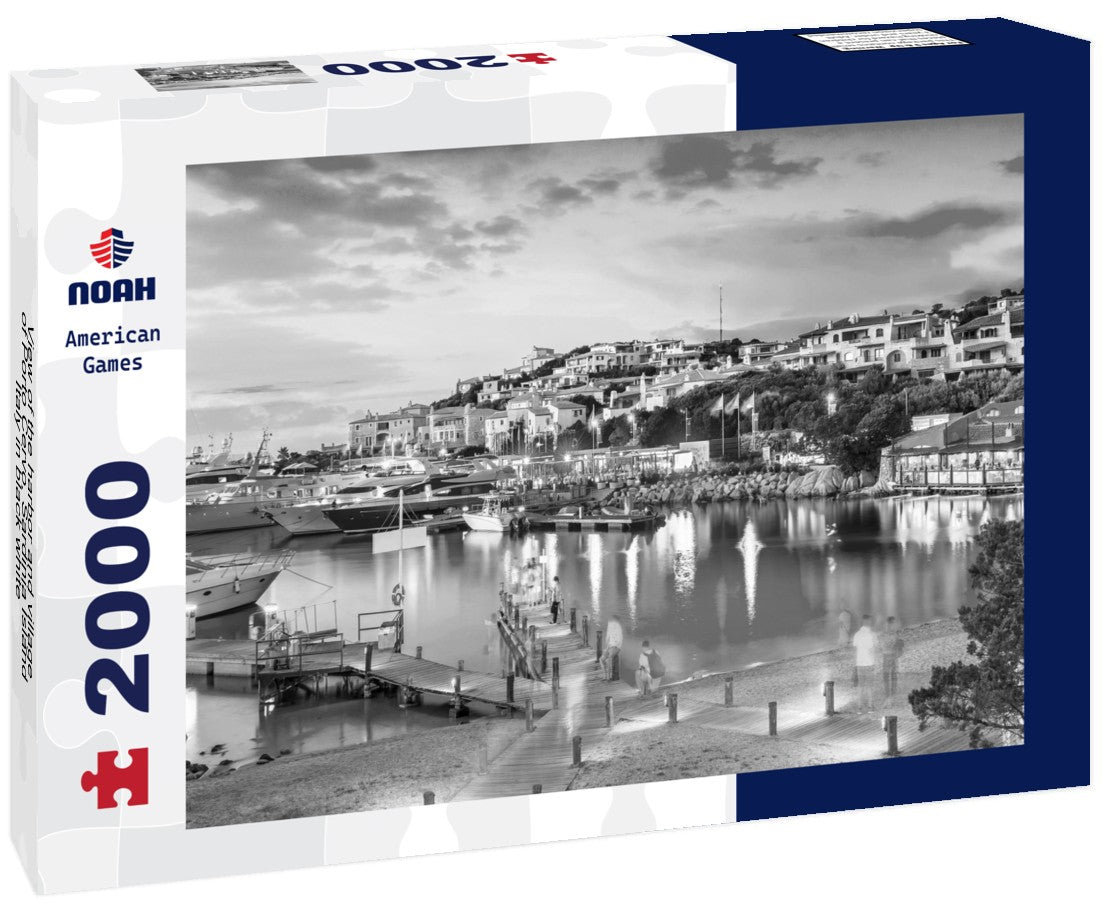 the harbor and village of Porto Cervo, Sardinia Island, Italy 2000pc PuzzleBlack and White