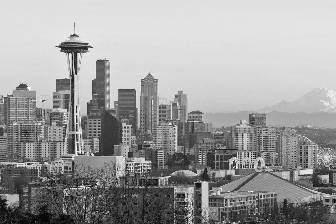 Seattle skyline at Dusk 2000pc PuzzleBlack and White