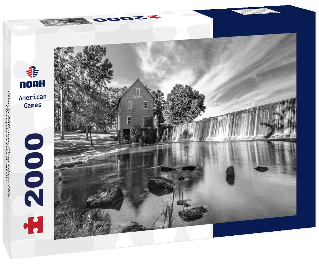 Starr's Mill near Peachtree City Georgia 2000pc PuzzleBlack and White