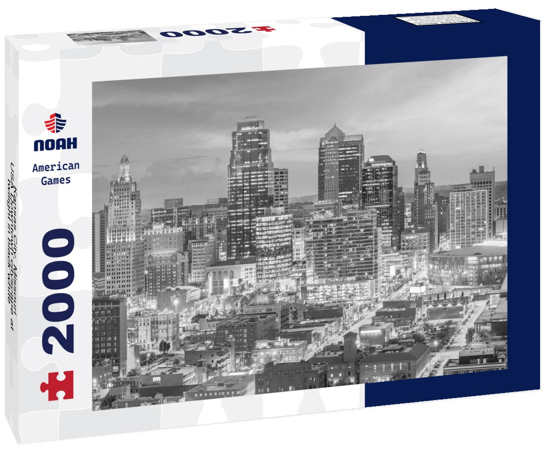 Kansas City, Missouri, USA Downtown cityscape at twilight 2000pc PuzzleBlack and White