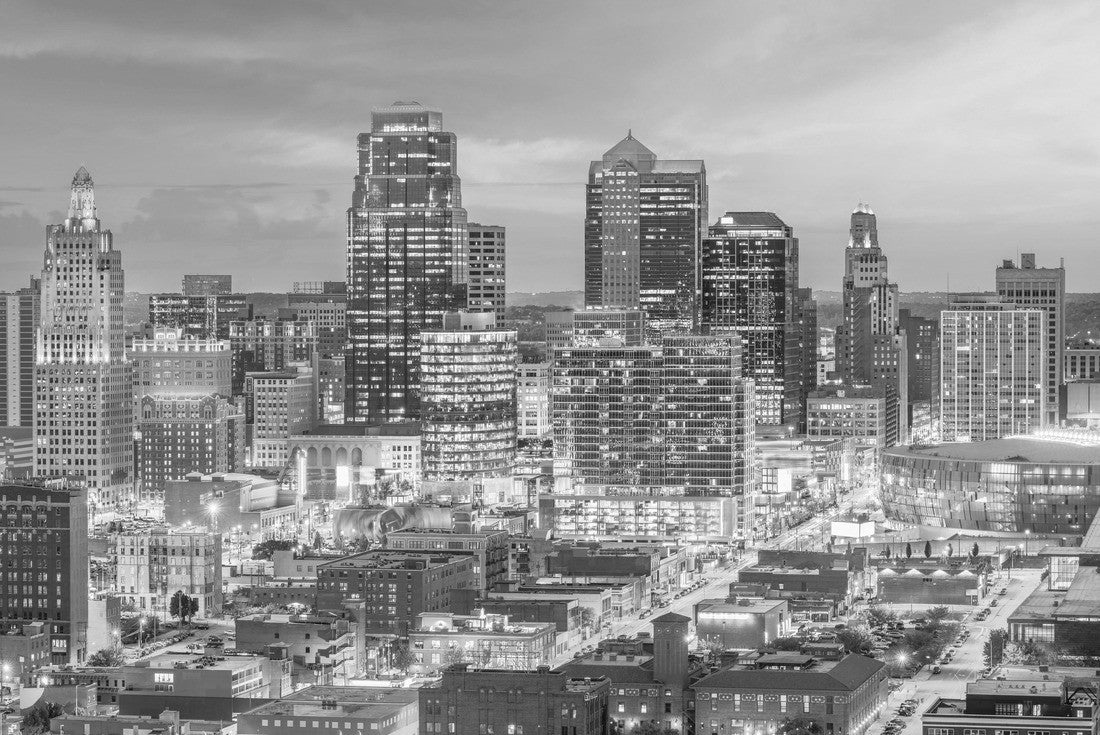 Kansas City, Missouri, USA Downtown cityscape at twilight 2000pc PuzzleBlack and White