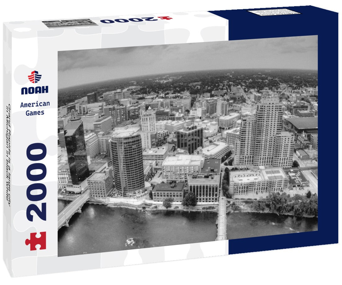 Grand Rapids is a large city in Michigan 2000pc PuzzleBlack and White