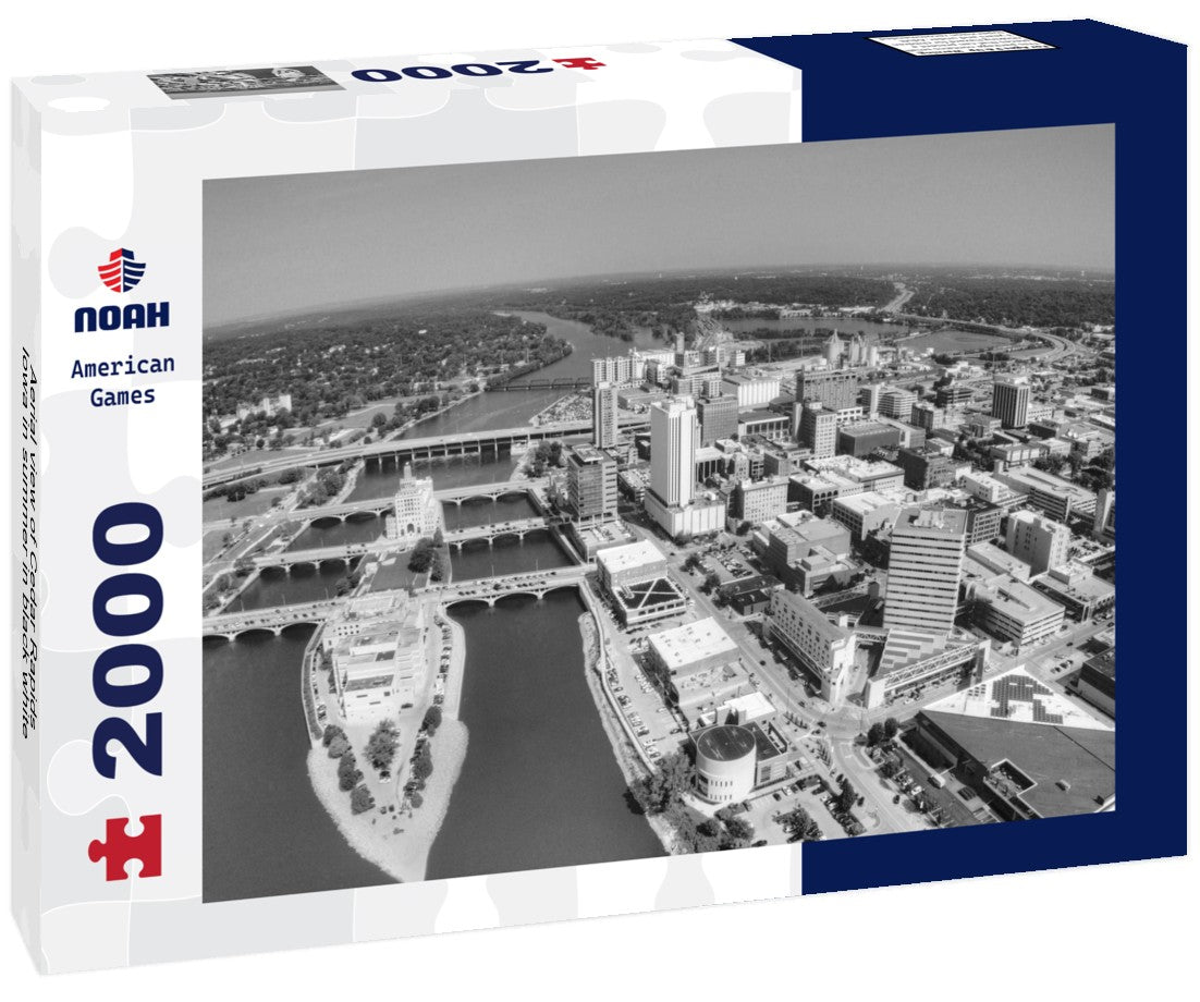 Aerial view of Cedar Rapids, Iowa in summer 2000pc PuzzleBlack and White