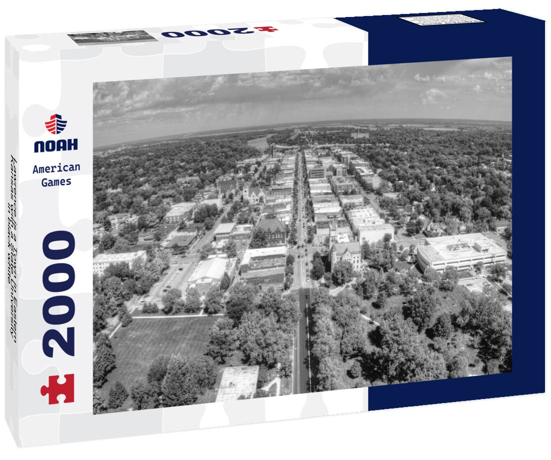 Lawrence is a Town in Eastern Kansas with a State University 2000pc PuzzleBlack and White