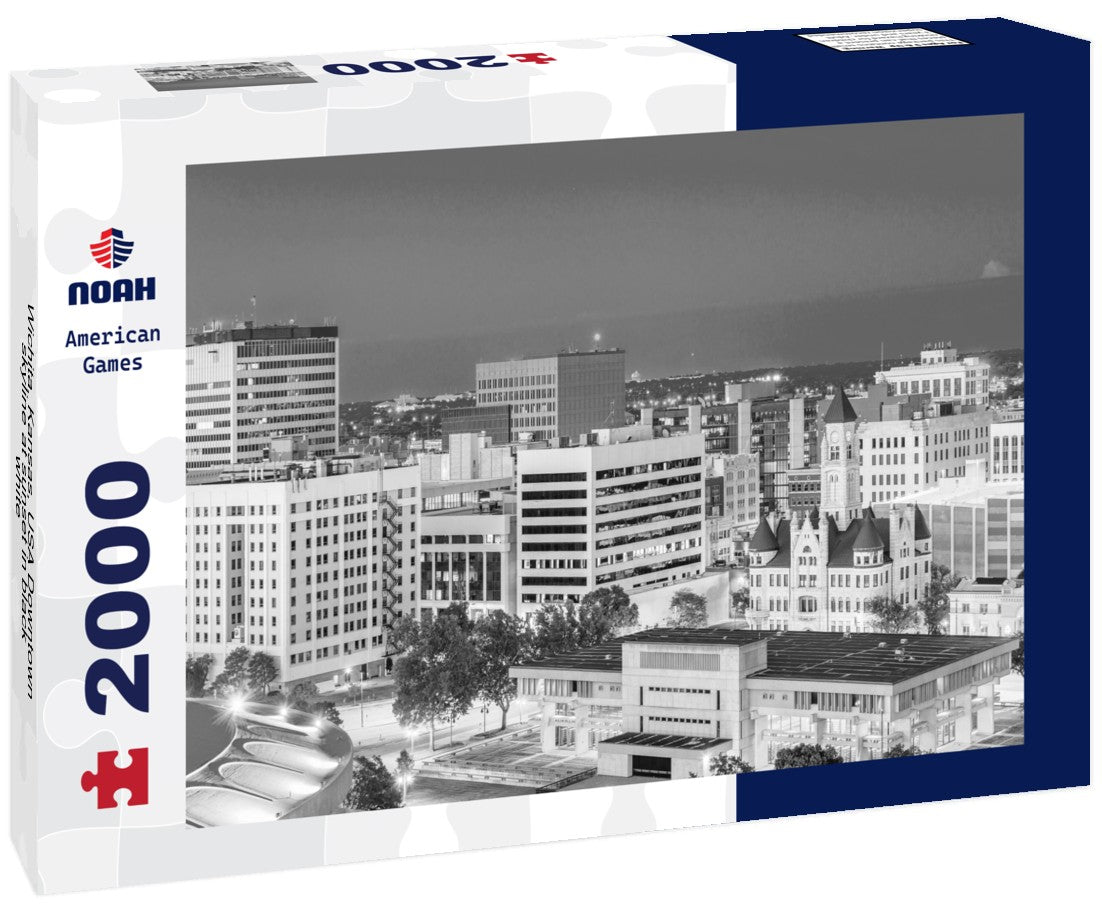 Wichita, Kansas, USA Downtown skyline at sunset 2000pc PuzzleBlack and White