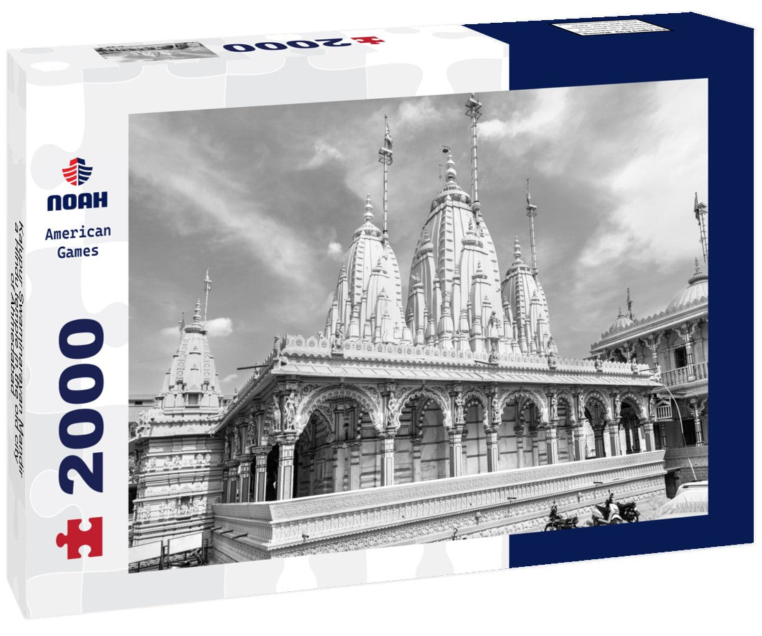 Kalupur Swaminarayan Mandir, a Hindu temple in the old city of Ahmedabad - Gujarat State of India 2000pc PuzzleBlack and White
