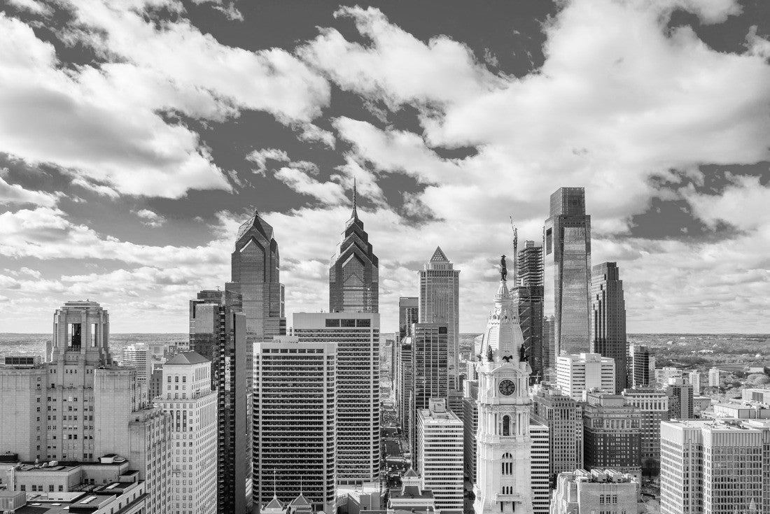 Philadelphia, Pennsylvania, USA, Skyline im Stadtzentrum 2000pc PuzzleBlack and White