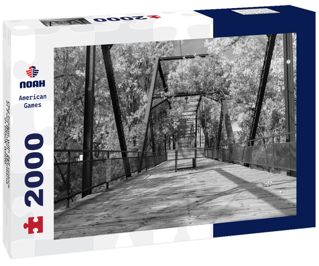 Old bridge with fall colors in Fort Benton, Montana 2000pc PuzzleBlack and White