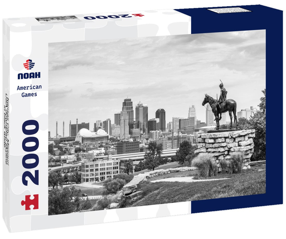 Kansas City, Missouri, USA downtown skyline 2000pc PuzzleBlack and White
