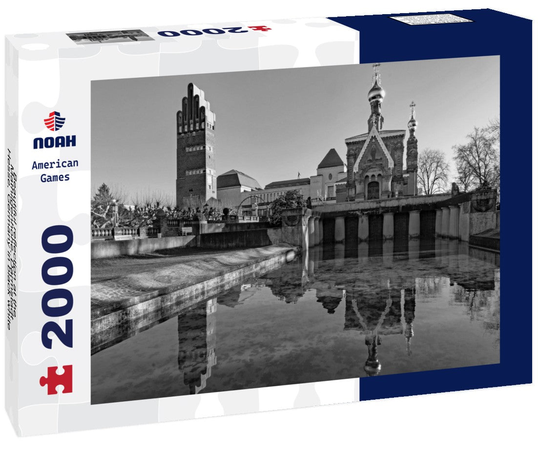 Beautiful reflection at the Mathildenhohe, Darmstadt, Hesse, Germany 2000pc PuzzleBlack and White